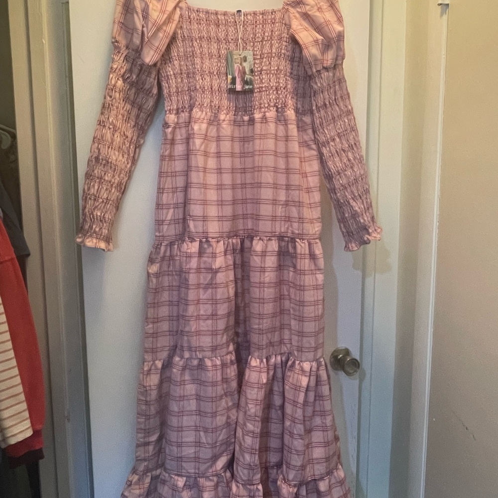 Sister Jane Pink Plaid Smocked Dress